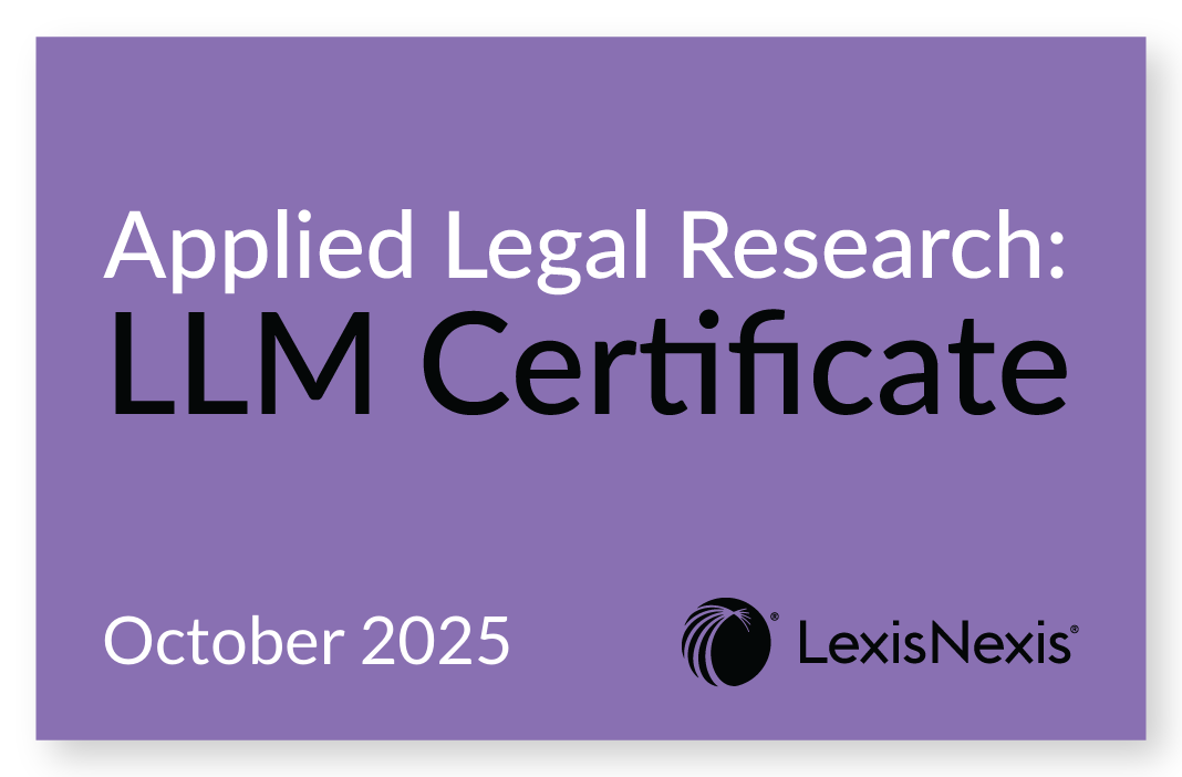Applied Legal Research: LLM Certificate Certificate