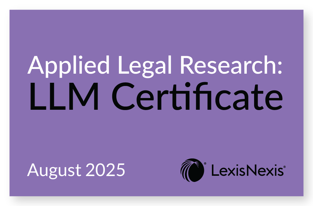 Applied Legal Research: LLM Certificate Certificate