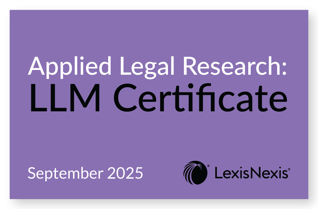 Applied Legal Research: LLM Certificate Certificate