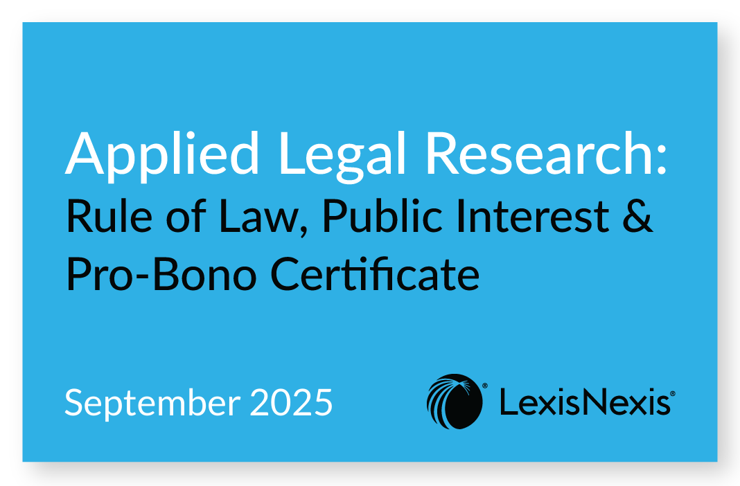 Applied Legal Research: Rule of Law, Public Interest & Pro-Bono Certificate Certificate