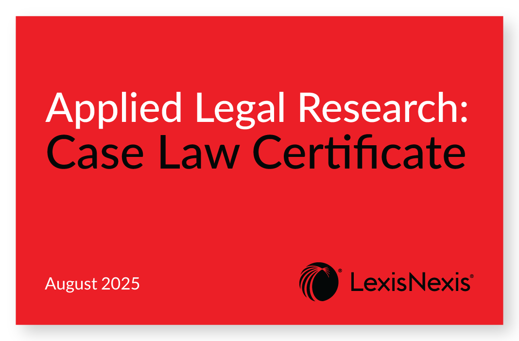 Applied Legal Research: Case Law Certificate Certificate