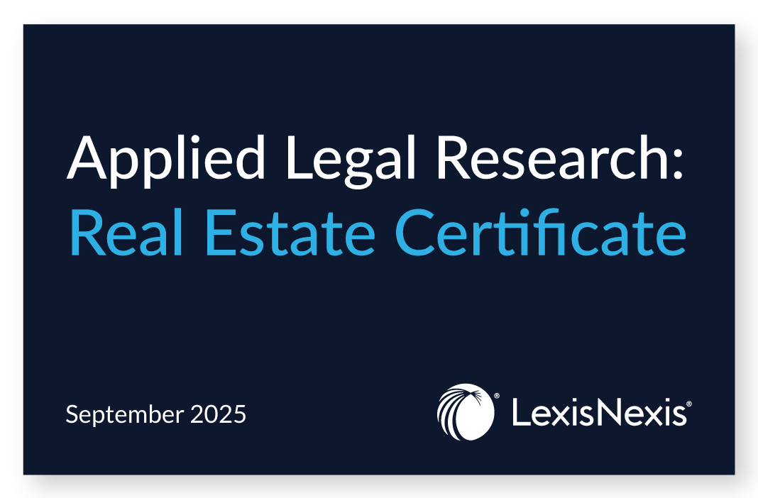 Applied Legal Research: Real Estate Certificate Certificate