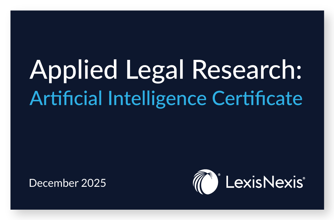 Applied Legal Research: Artificial Intelligence Certificate Certificate