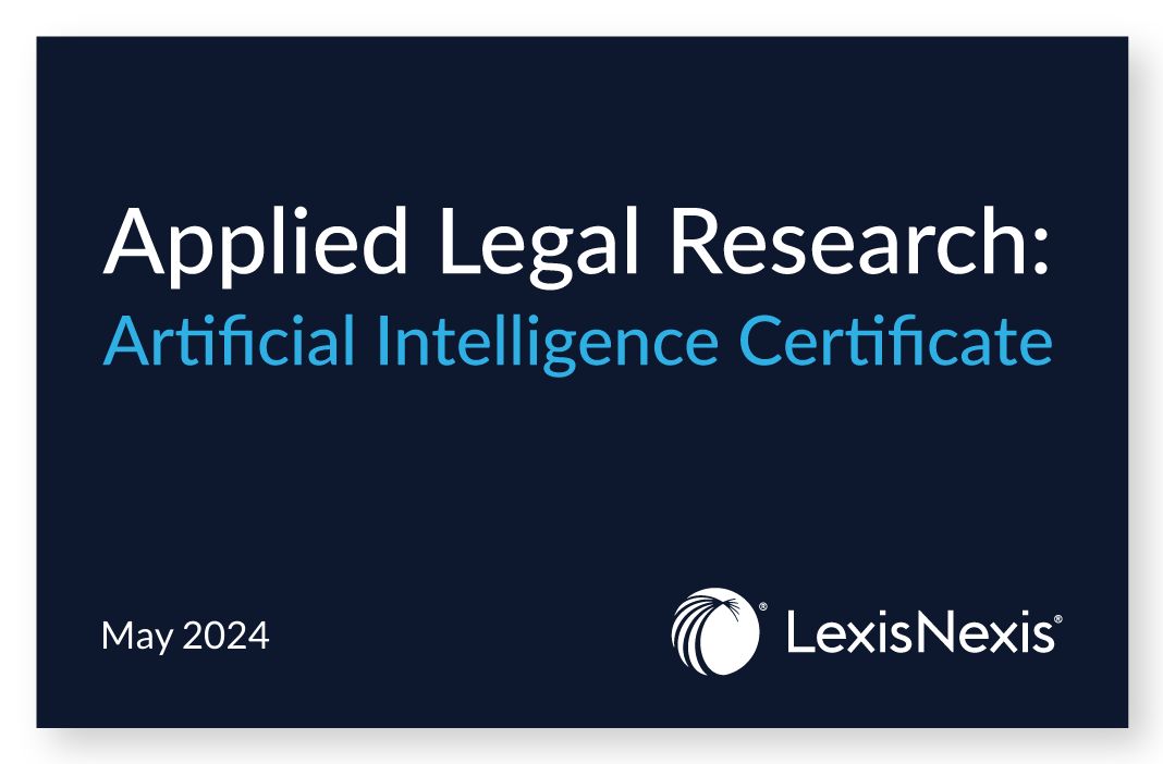 Applied Legal Research: Artificial Intelligence Certificate Certificate